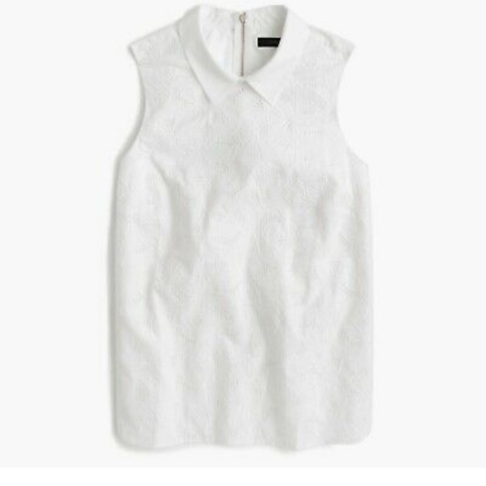 J Crew NWT white eyelet sleeveless blouse - 6